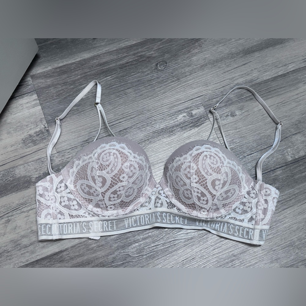 Victorias Secret white and tan bra
